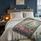 Beaded Look Mermaid Woven Blanket | Coastal Cottage Vintage Fantasy Decor