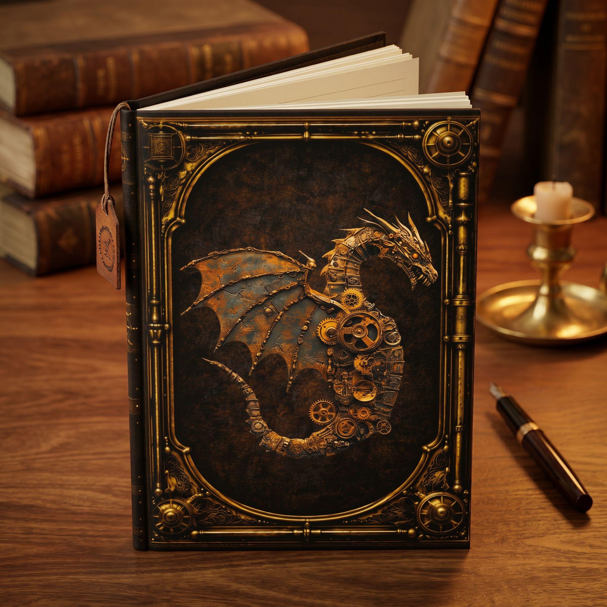 Steampunk Dragon - Dark Fantasy Hardcover Journal