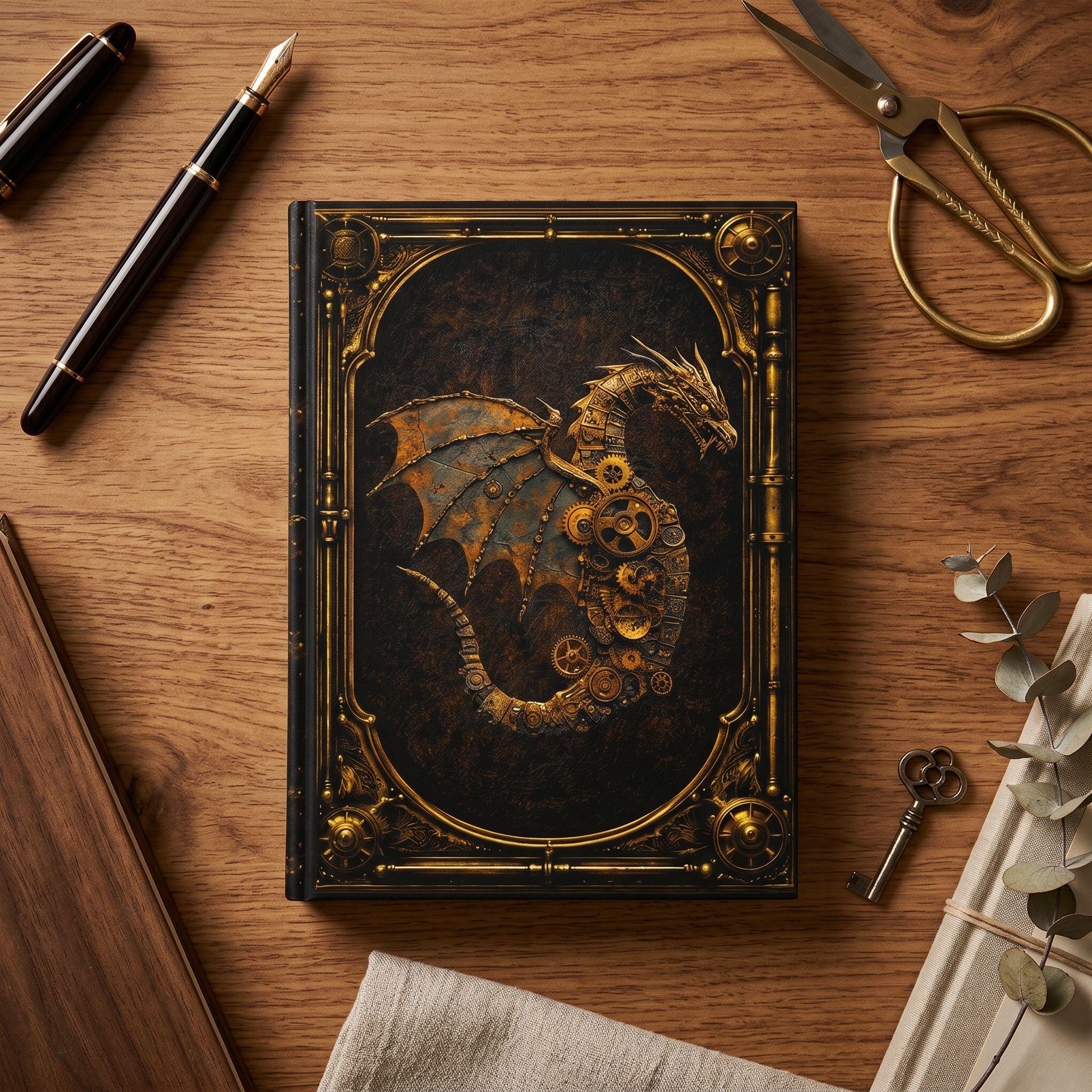 Steampunk Dragon - Dark Fantasy Hardcover Journal