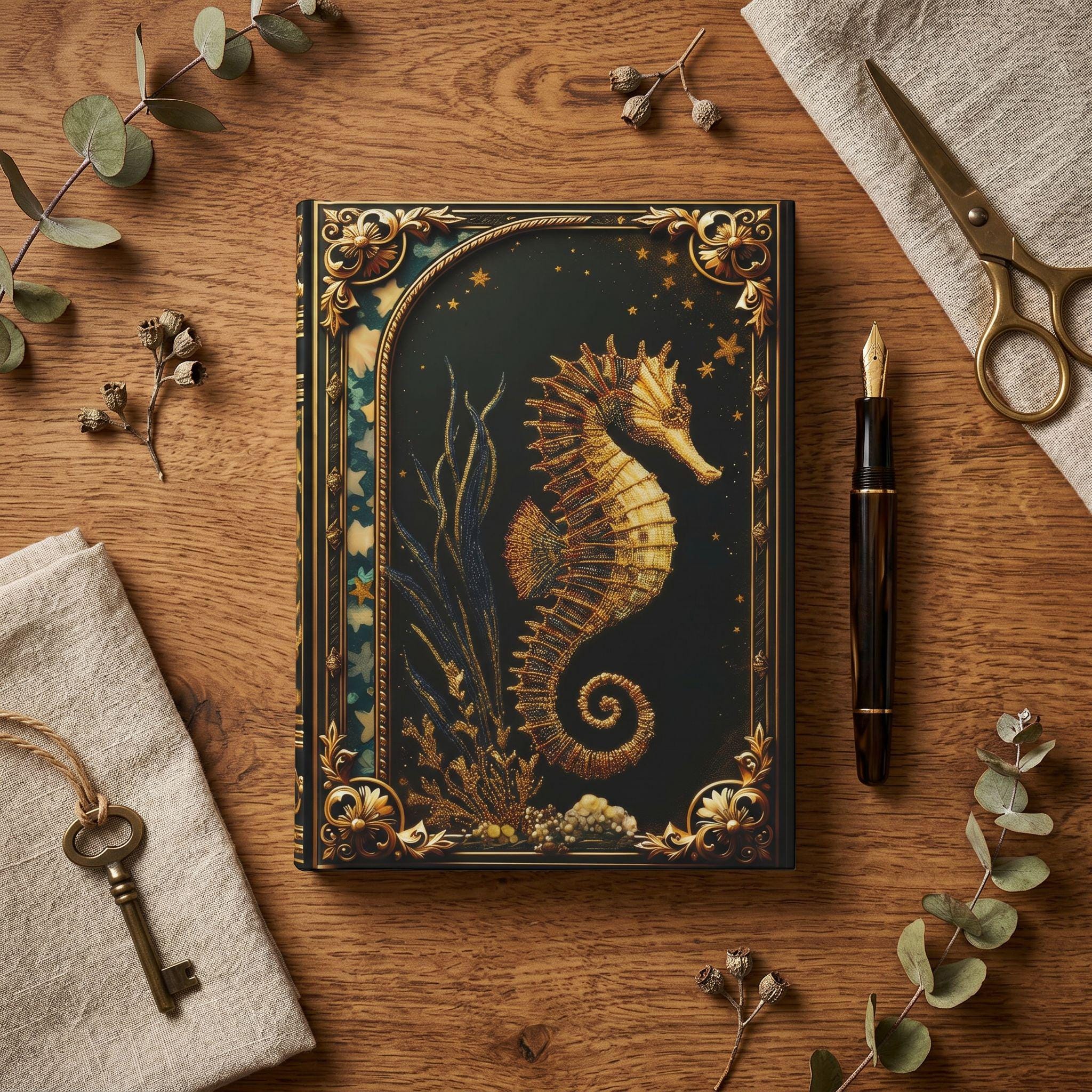 Enchanted Seahorse – Hardcover Journal