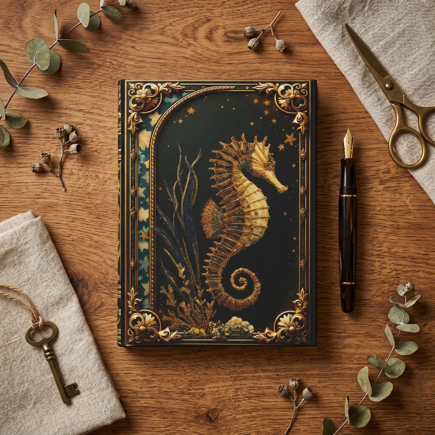 Enchanted Seahorse – Hardcover Journal