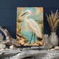 Egret Coastal Art Glass Board, Coastal Kitchen Decor, Charcuterie & Serving Tray