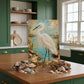 Egret Coastal Art Glass Board, Coastal Kitchen Decor, Charcuterie & Serving Tray