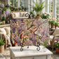 Lilac Botanical Glass Art Panel, Floral Tempered Glass Wall Decor, Cottage Garden Accent