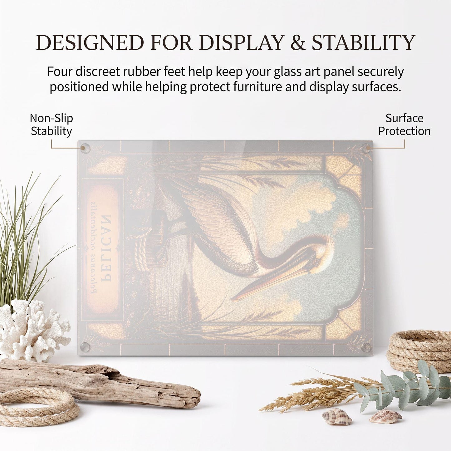 Osprey Coastal Art Glass Board, Coastal Kitchen Decor, Charcuterie & Serving Tray