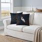 Egret Coastal Pillow, Nautical Throw Pillow, Navy Coastal Cushion, Beach House & Lake House Decor, Coastal Grandma Style
