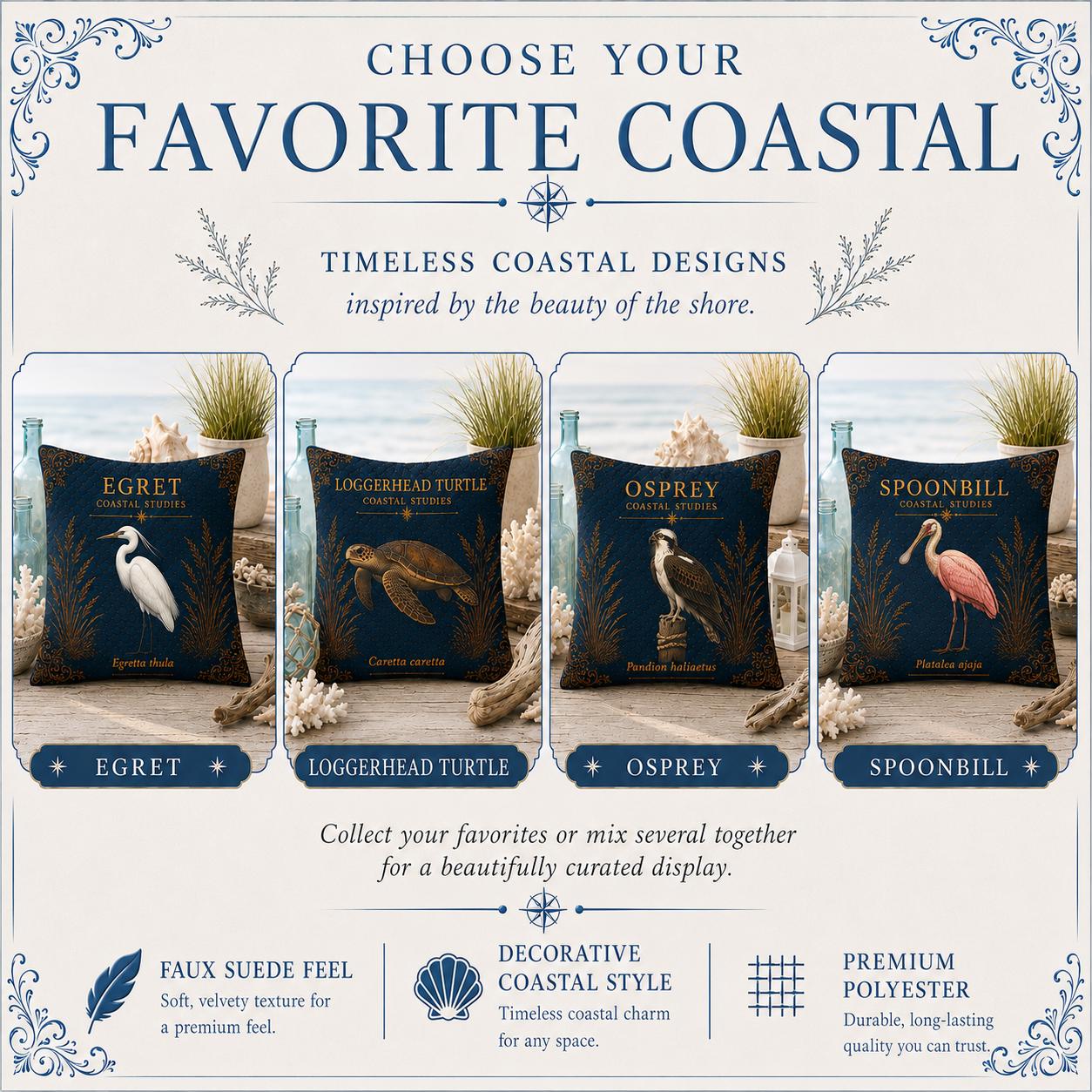 Pelican Coastal Pillow, Nautical Throw Pillow, Navy Coastal Cushion, Beach House & Lake House Decor, Coastal Grandma Style