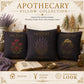 Sage Apothecary Pillow, Botanical Throw Pillow, Cottagecore Cushion, Dark Academia Decor, Herbal Home Accent