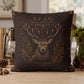Stag Woodland Pillow, Rustic Throw Pillow, Cabin Decor Cushion, Lodge Style Accent, Wildlife Home Decor
