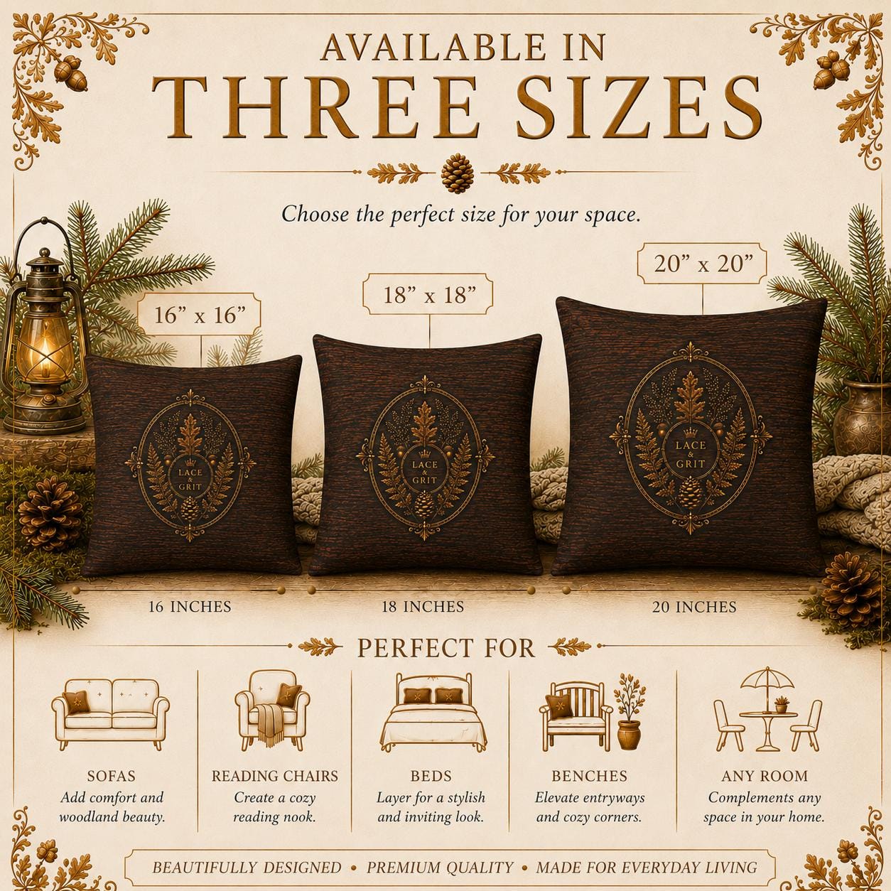 Stag Woodland Pillow, Rustic Throw Pillow, Cabin Decor Cushion, Lodge Style Accent, Wildlife Home Decor