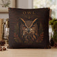 Owl Woodland Pillow, Rustic Throw Pillow, Cabin Decor Cushion, Lodge Style Accent, Wildlife Home Decor