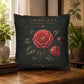 Camellia Botanical Pillow, Vintage Floral Throw Pillow, Cottagecore Cushion, Garden Decor, Botanical Home Accent
