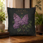 Lilac Botanical Pillow, Vintage Floral Throw Pillow, Cottagecore Cushion, English Garden Decor, Botanical Home Accent