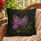Lilac Botanical Pillow, Vintage Floral Throw Pillow, Cottagecore Cushion, English Garden Decor, Botanical Home Accent
