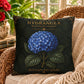 Blue Hydrangea Botanical Pillow, Vintage Floral Throw Pillow, Cottagecore Cushion, Garden Decor, Botanical Home Accent