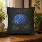 Blue Hydrangea Botanical Pillow, Vintage Floral Throw Pillow, Cottagecore Cushion, Garden Decor, Botanical Home Accent