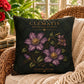 Clematis Botanical Studies Faux Suede Pillow, Vintage Floral Home Decor (Cover or Insert)