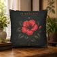 Hibiscus Botanical Studies Faux Suede Pillow, Vintage Floral Home Decor (Cover or Insert)