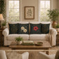 Hibiscus Botanical Studies Faux Suede Pillow, Vintage Floral Home Decor (Cover or Insert)