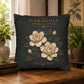 Gardenia Botanical Studies Faux Suede Pillow, Vintage Floral Home Decor (Cover or Insert)