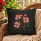 Pink Dogwood Botanical Studies Faux Suede Pillow, Vintage Floral Home Decor (Cover or Insert)