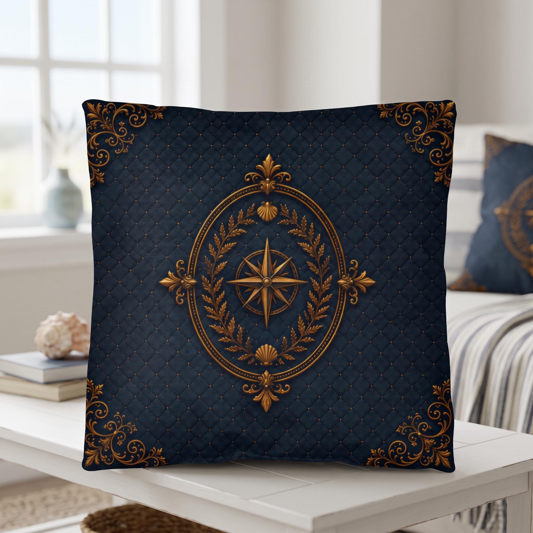 Osprey Coastal Pillow, Nautical Throw Pillow, Navy Coastal Cushion, Beach House & Lake House Decor, Coastal Grandma Style