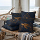 Loggerhead Turtle Coastal Pillow, Nautical Throw Pillow, Navy Coastal Cushion, Beach House & Lake House Decor, Coastal Grandma Style