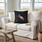 Roseate Spoonbill Coastal Pillow, Nautical Throw Pillow, Navy Coastal Cushion, Beach House & Lake House Decor, Coastal Grandma Style