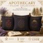 Holy Basil Apothecary Studies Faux Suede Pillow, Vintage Herbal Home Decor (Cover or Insert)