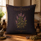 Peppermint Apothecary Pillow, Botanical Throw Pillow, Cottagecore Cushion, Dark Academia Decor, Herbal Home Accent