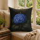 Blue Hydrangea Botanical Pillow, Vintage Floral Throw Pillow, Cottagecore Cushion, Garden Decor, Botanical Home Accent