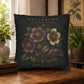 Hellebore Botanical Pillow, Vintage Floral Throw Pillow, Cottagecore Cushion, Garden Decor, Botanical Home Accent