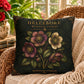 Hellebore Botanical Pillow, Vintage Floral Throw Pillow, Cottagecore Cushion, Garden Decor, Botanical Home Accent