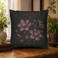 Clematis Botanical Studies Faux Suede Pillow, Vintage Floral Home Decor (Cover or Insert)