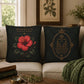 Hibiscus Botanical Studies Faux Suede Pillow, Vintage Floral Home Decor (Cover or Insert)