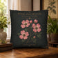 Pink Dogwood Botanical Studies Faux Suede Pillow, Vintage Floral Home Decor (Cover or Insert)