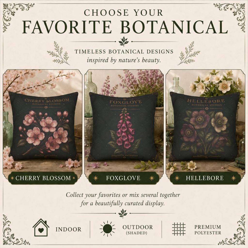 Pink Dogwood Botanical Studies Faux Suede Pillow, Vintage Floral Home Decor (Cover or Insert)
