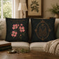 Pink Dogwood Botanical Studies Faux Suede Pillow, Vintage Floral Home Decor (Cover or Insert)
