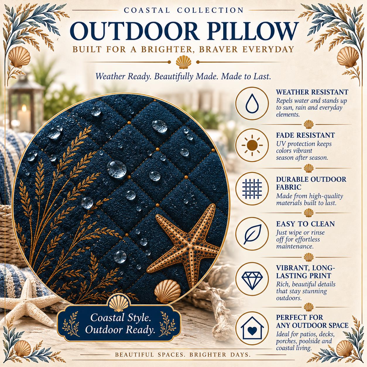 Blue Heron Pillow, Indoor Faux Suede or Outdoor Coastal Bird Decor