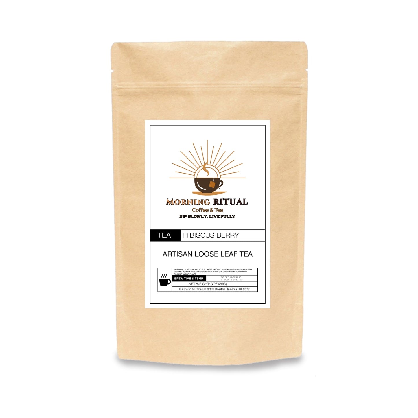 Hibiscus Berry Loose Leaf Tea – Refreshing Herbal Blend with Rooibos & Citrus (3oz)