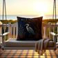 Blue Heron Coastal Pillow, Nautical Throw Pillow, Navy Coastal Cushion, Beach House & Lake House Decor, Coastal Grandma Style