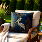 Pelican Coastal Pillow, Nautical Throw Pillow, Navy Coastal Cushion, Beach House & Lake House Decor, Coastal Grandma Style