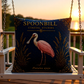 Roseate Spoonbill Coastal Pillow, Nautical Throw Pillow, Navy Coastal Cushion, Beach House & Lake House Decor, Coastal Grandma Style