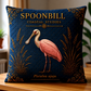 Roseate Spoonbill Coastal Pillow, Nautical Throw Pillow, Navy Coastal Cushion, Beach House & Lake House Decor, Coastal Grandma Style