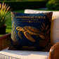 Loggerhead Turtle Coastal Pillow, Nautical Throw Pillow, Navy Coastal Cushion, Beach House & Lake House Decor, Coastal Grandma Style