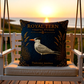 Royal Tern Coastal Pillow, Nautical Throw Pillow, Navy Coastal Cushion, Beach House & Lake House Decor, Coastal Grandma Style